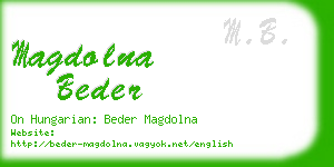 magdolna beder business card